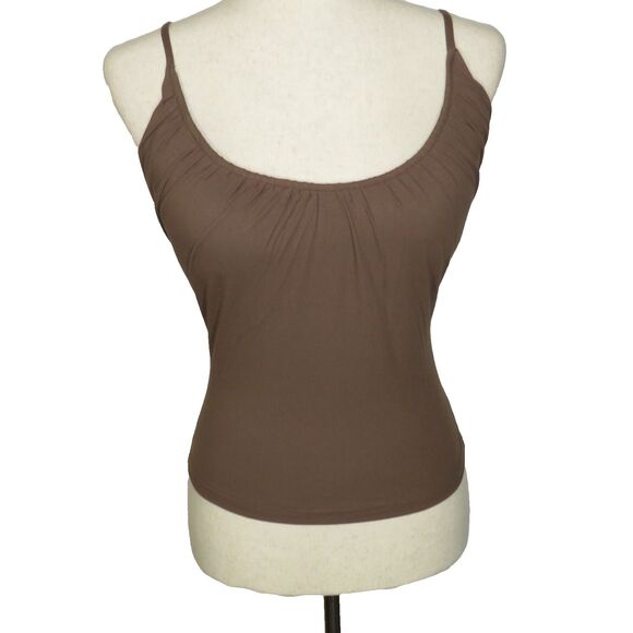 OGL Eco SkinKiss Brown  Ruched Padded Shelf Bra Brami Tank Top Size XS - Picture 2 of 8